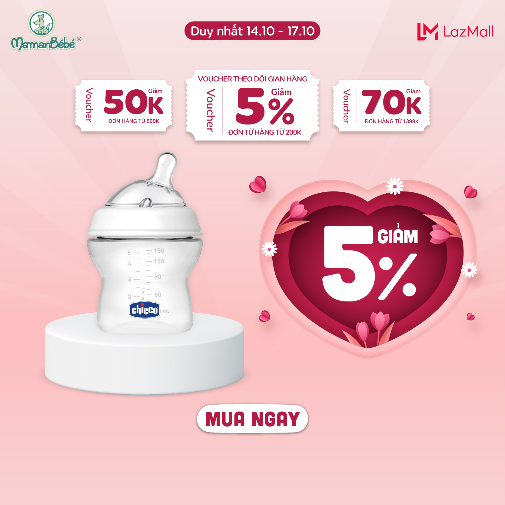 Bình sữa núm nghiêng Pisa Natural Feeling 0M+ Chicco 150ml