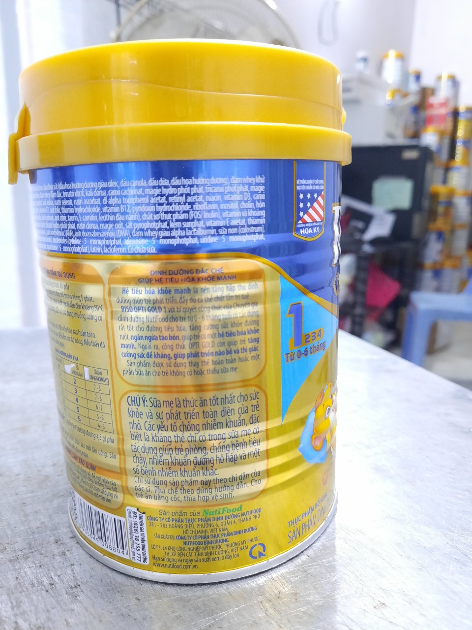 COMBO 4 LON sữa RISO OPTI GOLD 1 400g  HSD 11_2022