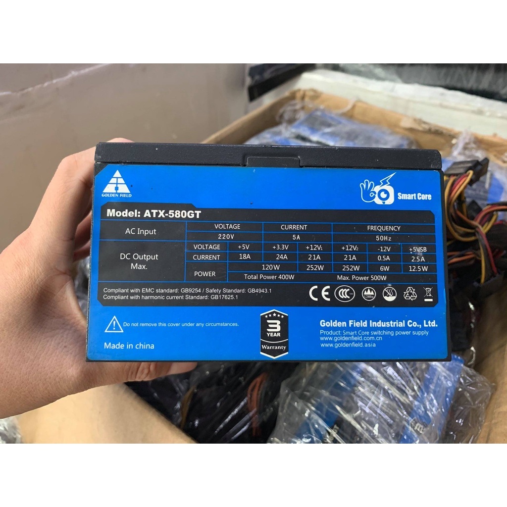 Nguồn máy tính golden field atx-480gt công suất thực 400w tháo máy