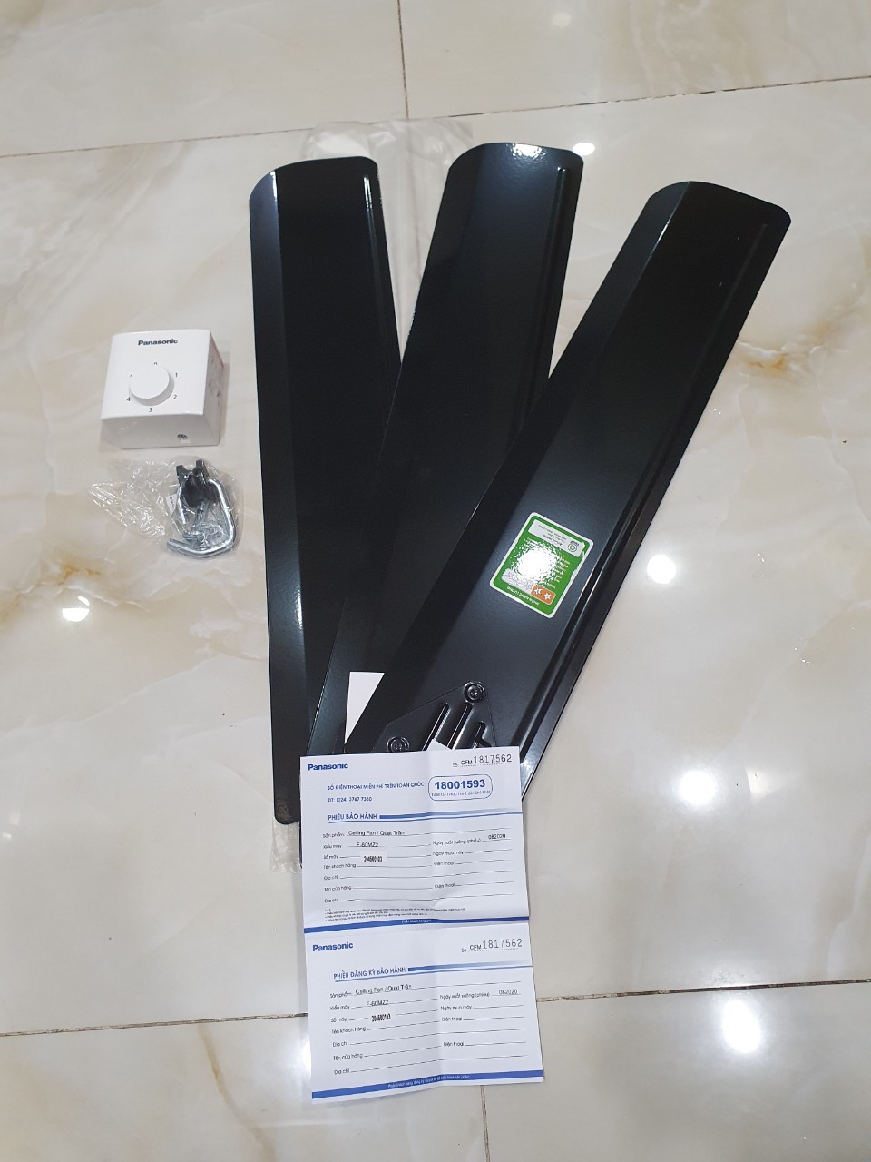 [HCM]Quạt trần 3 cánh Panasonic F-60MZ2-K (màu đen -4 size ti quạt )