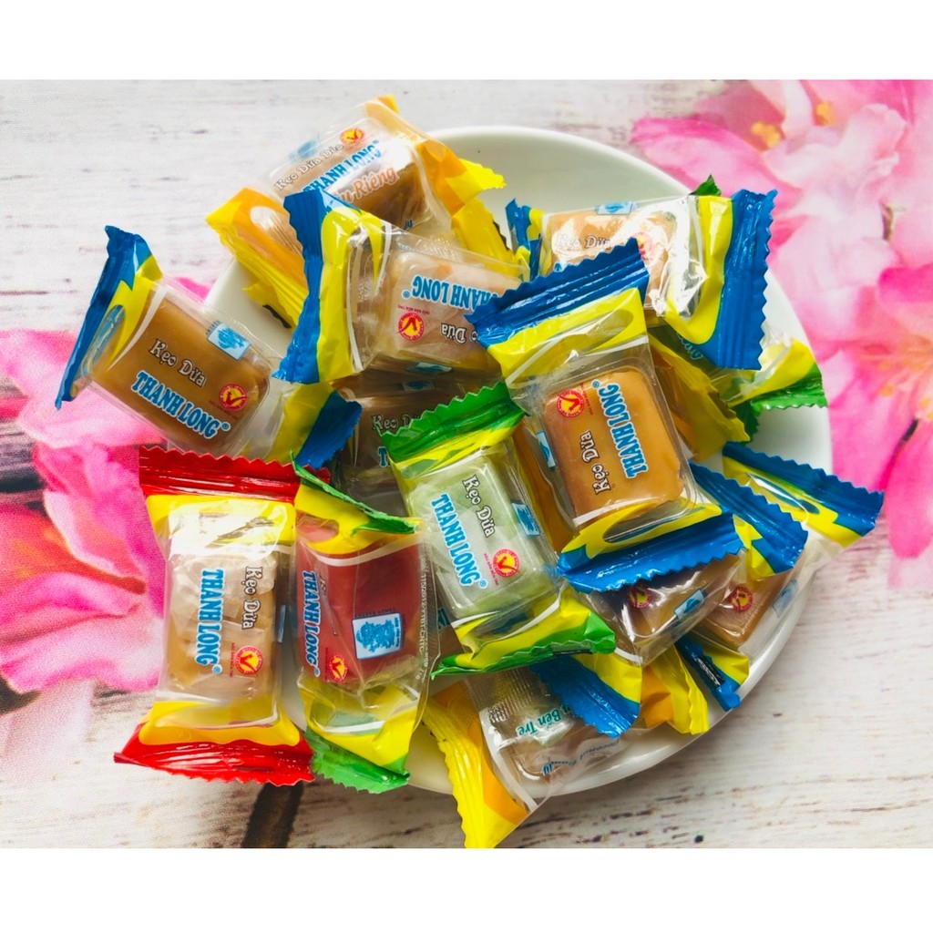 kẹo dừa thanh long thập cẩm - đặc sản Bến Tre (500g)
