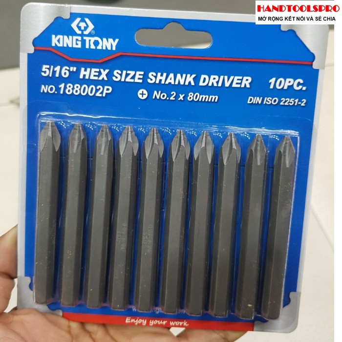 Mũi vít đóng bake dài ph2x80mm kingtony 188002p