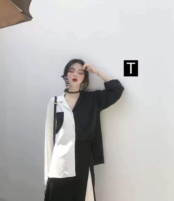 Áo sơ mi phối nửa túi màu DTR0819