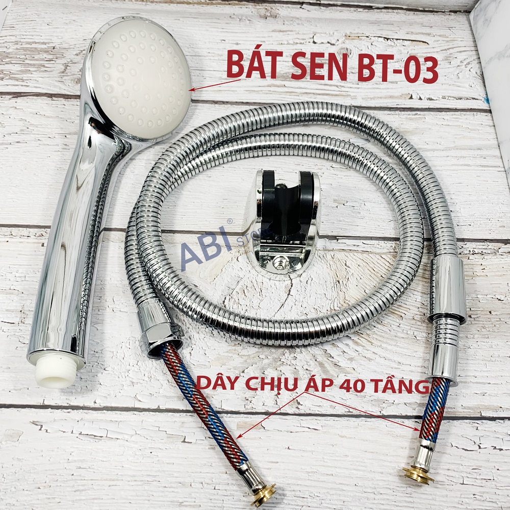 Bộ dây bát sen tắm BT-03 cao cấp ( vòi hoa sen, tay sen kèm dây inox các loại )