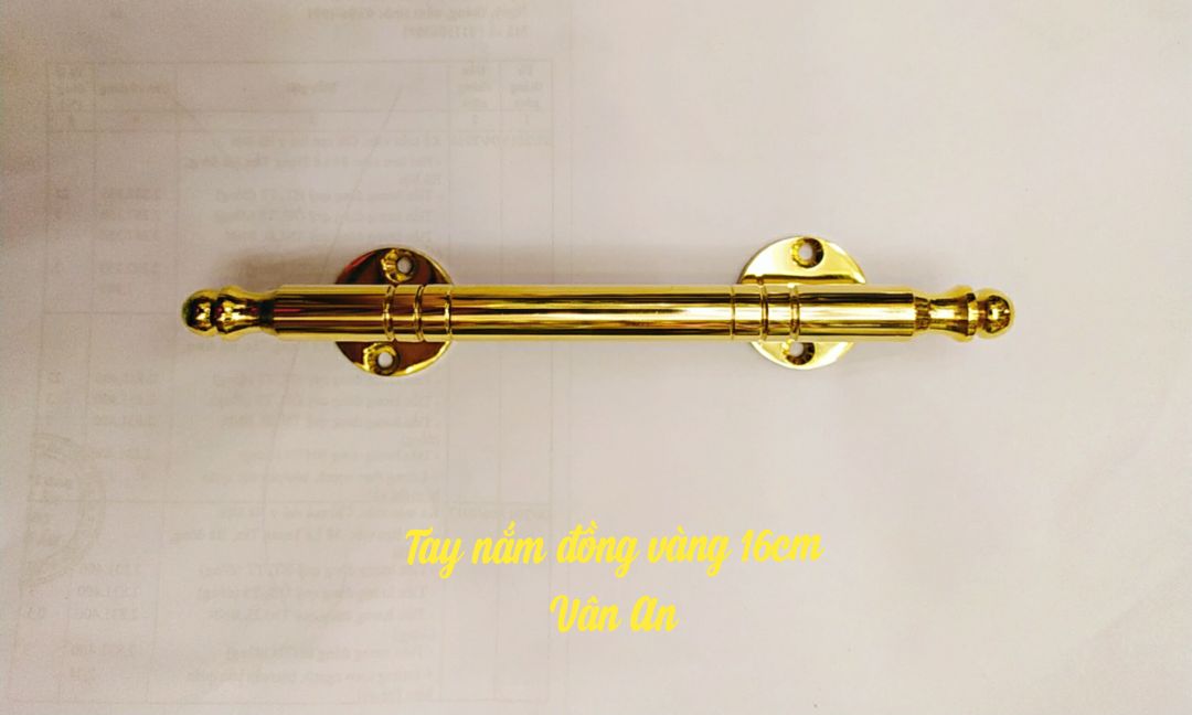 Tay nắm đồng vàng trơn 16cm