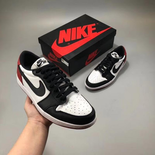 Giày Sneaker J0rdan 1 low Black toe ( JD1 đỏ đen )
