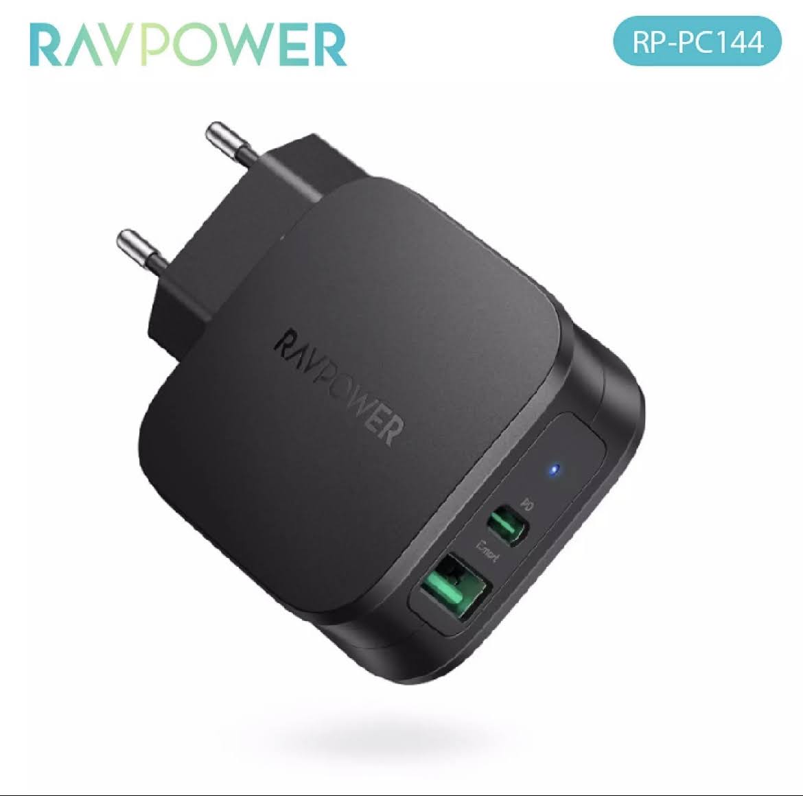 Củ sạc nhanh RAVPower 30w - 2 cổng [1 type C; 1 type A] RP - PC144 [BH 12T]