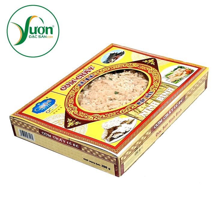 CƠM CHÁY CỐ ĐÔ ( Hộp 200g ) cơm cháy chà bông ruốc gà đặc sản Ninh Bình