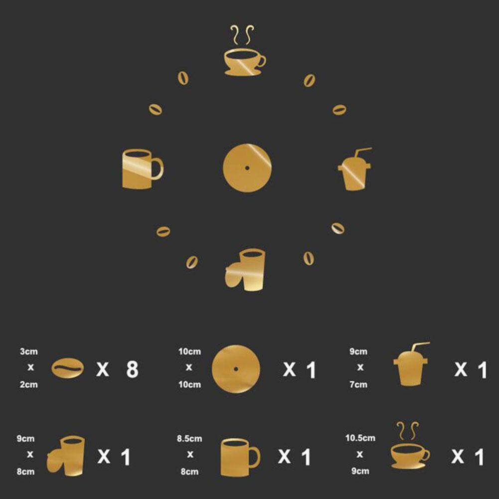 Đồng hồ dán tường DIY Cafe (tặng kèm pin AA)