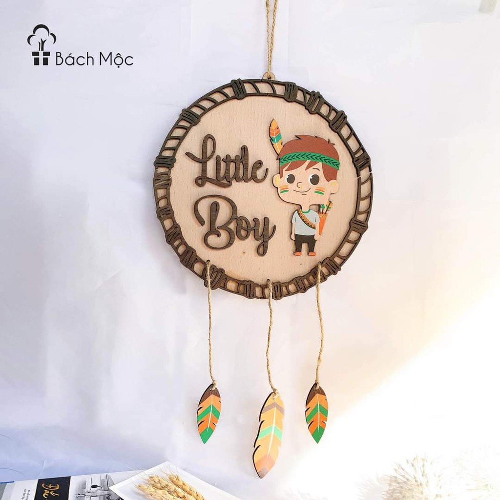 Bảng gỗ trang trí phòng cho Bé Trai (bảng gỗ trang trí DNDecor + quà tặng giá 17.000đ)