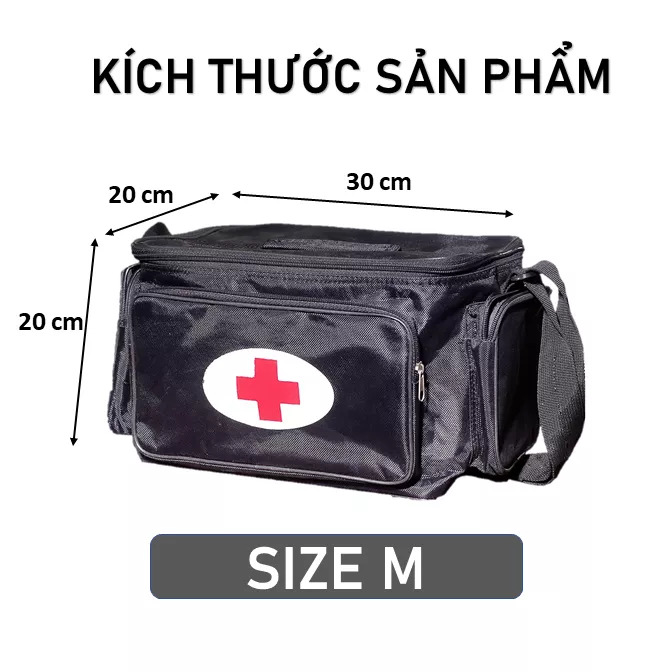 Túi y tế cứu thương Đen nhiều kích thước