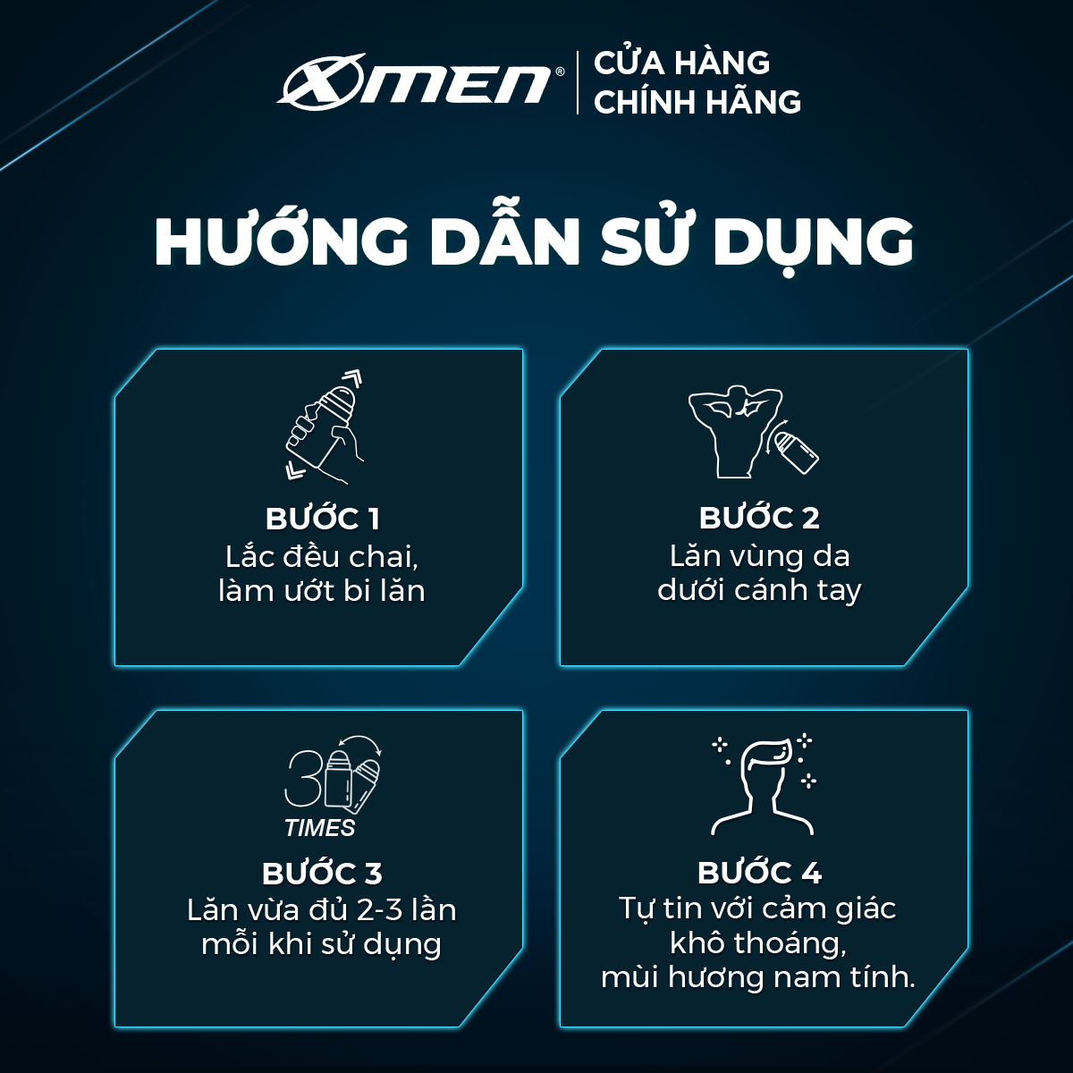 Lăn khử mùi X-men Water - Mát lạnh 50ml