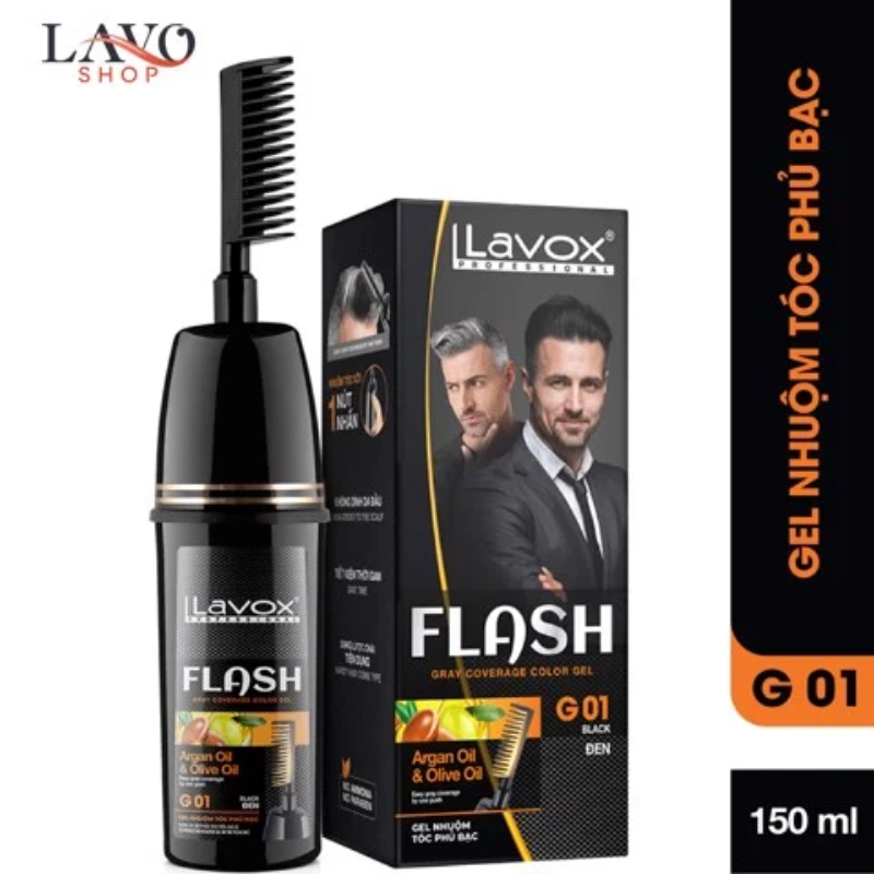 [Chính Hãng] Gel Nhuộm Phủ Bạc Flash Lavox 150ml Có Lược