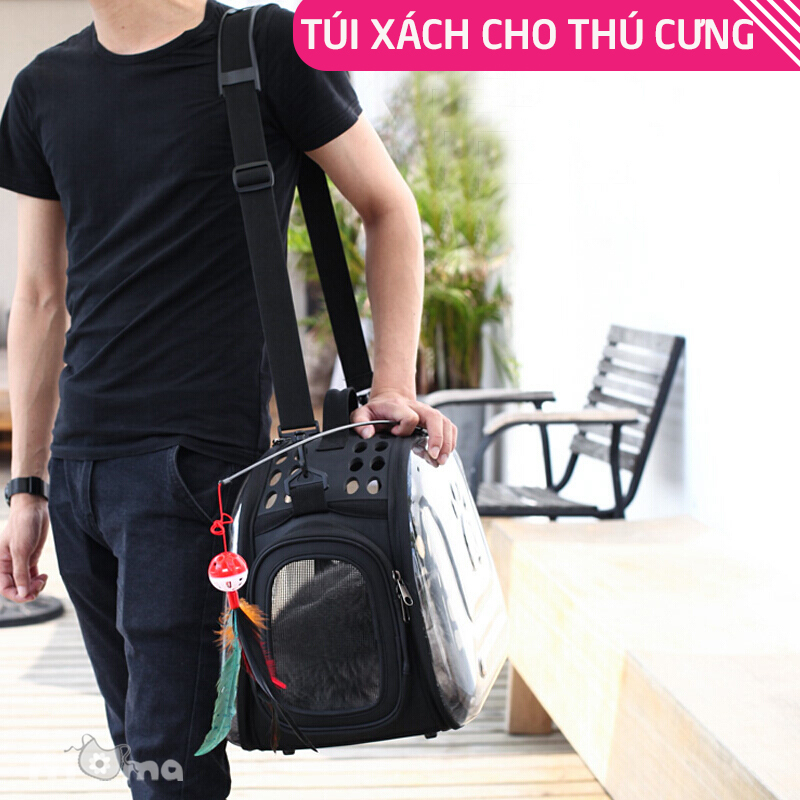 Túi đựng thú cưng, túi xách vận chuyển chó mèo, ba lô đựng thú cưng đeo vai, nhựa trong suốt cao cấp, lồng đựng mèo thoáng khí, túi du lịch có thể xếp gọn P001