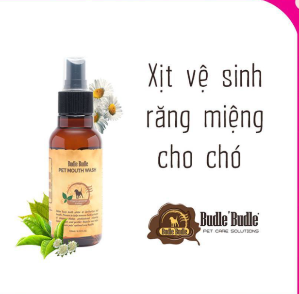 Xịt THƠM MIỆNG CHÓ vệ sinh miệng Budle Budle dành CHO CHÓ THÚ CƯNG