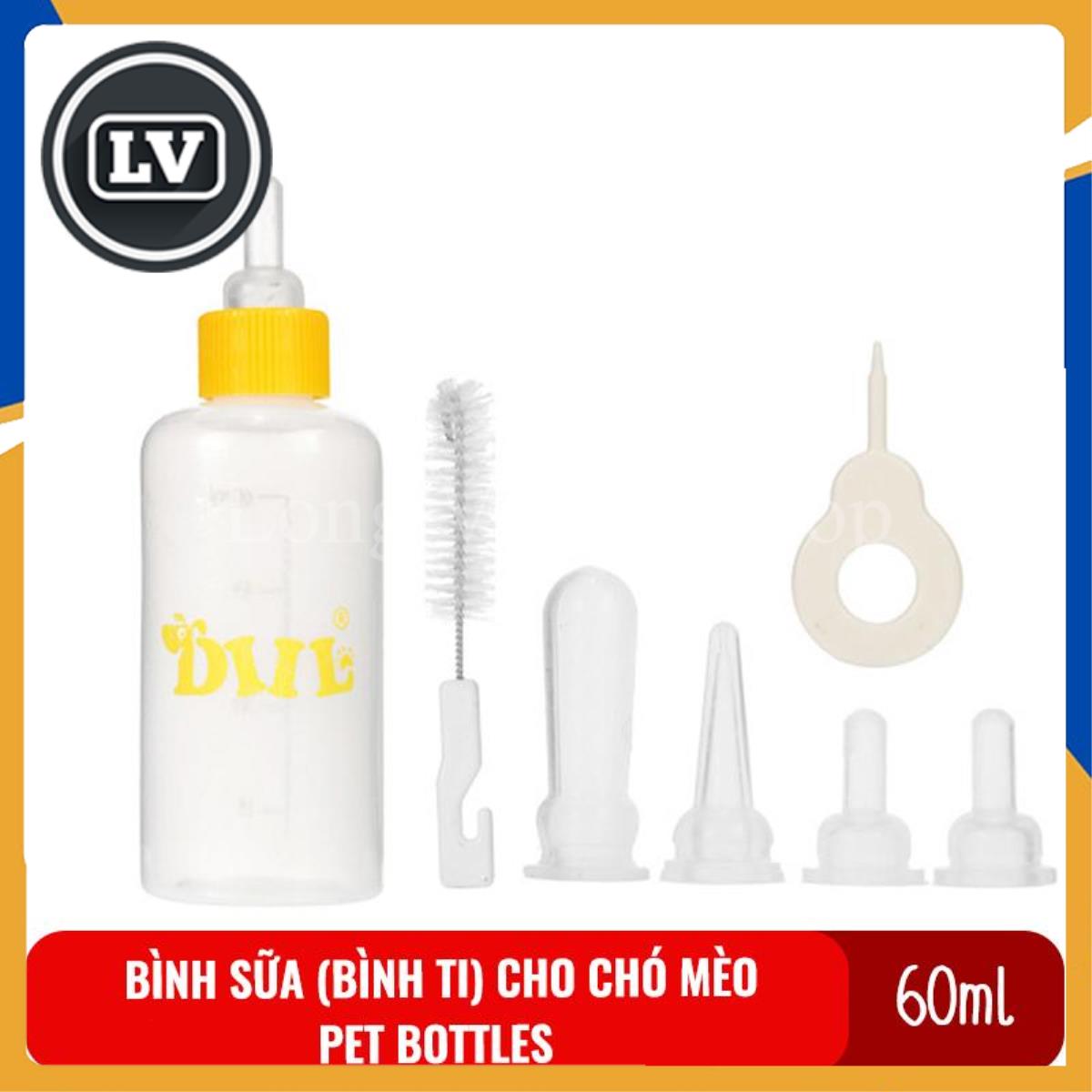 Bình sữa cho chó mèo Pet bottles Diil 60 ml Long Vũ Pet Shop - Bình ti cho chó mèo 60ml