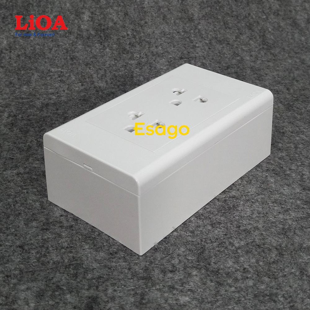 [HCM]Combo ổ cắm điện đôi 3 chấu 16A LiOA (3520W) - Lắp nổi