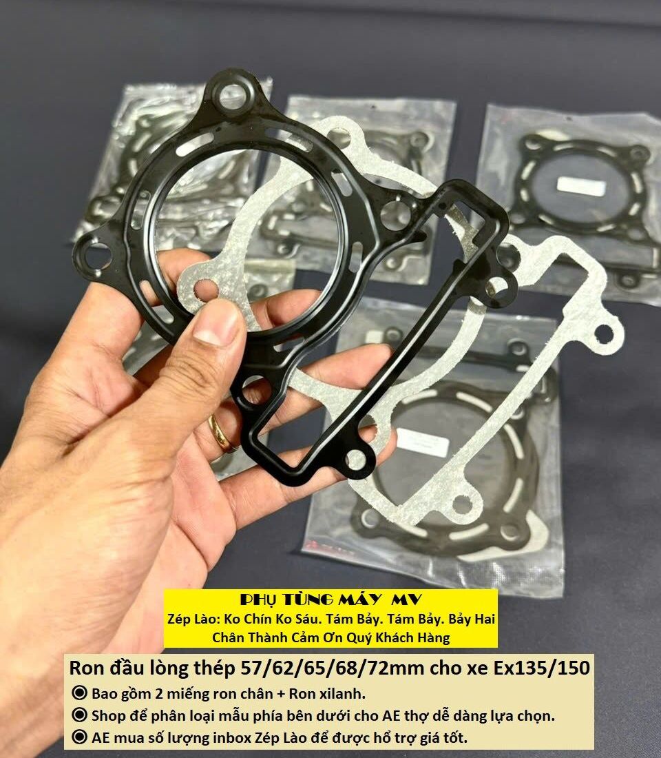 Ron đầu 57/62/65/68/72 dành cho xe Ex135/150