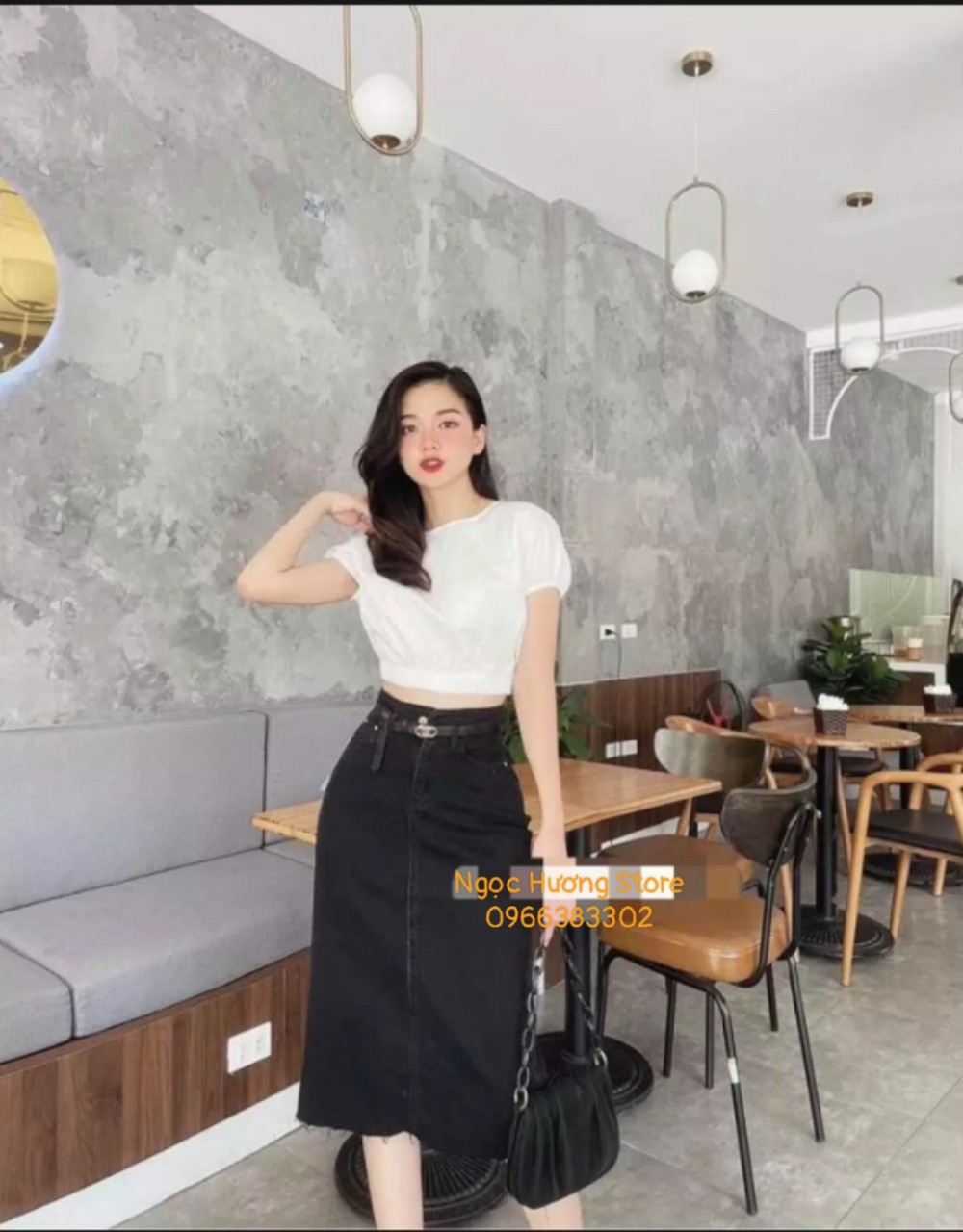 [HCM]ÁO Croptop Bo Eo Cổ Tròn Trẻ Trung Phong Cách Hàn Quốc