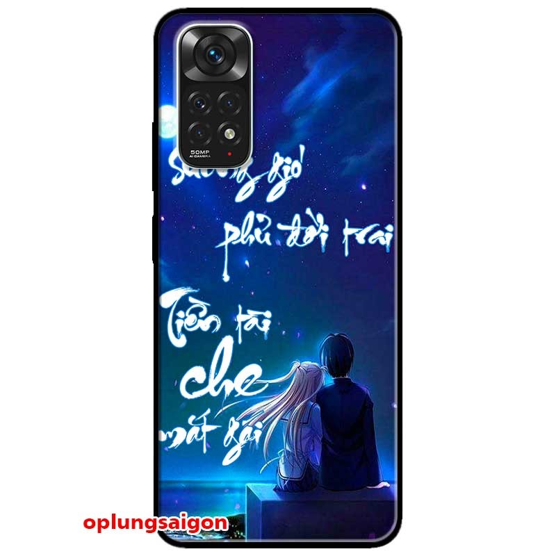 Ốp cường lực dẻo đen dành cho xiaomi redmi note 11 4g mẫu thư pháp sương gió
