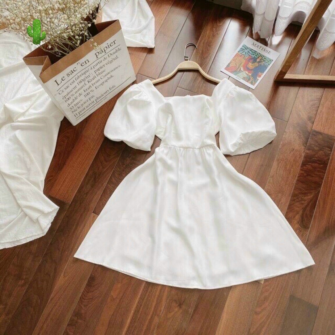 Đầm BabyDoll Cổ Vuông Siêu Cute