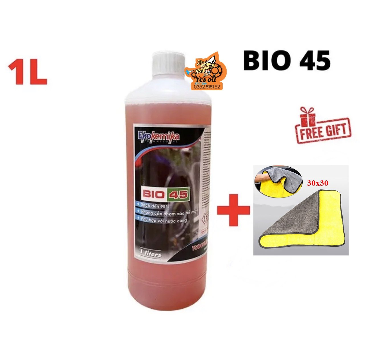 [HCM]Dung dịch rửa xe không chạm BIO45 1LIT