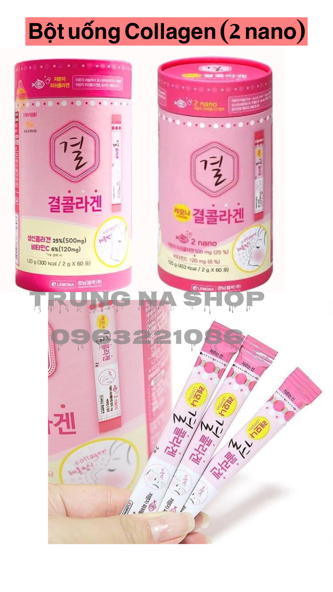 Bột collagen + Vitamin C LEMONA 120g