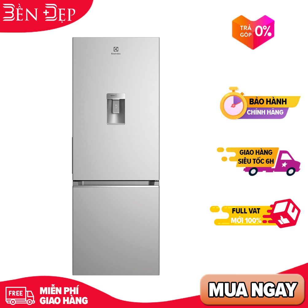 Tủ lạnh electrolux inverter 308 lít ebb3442k-a, lấy nước ngoài