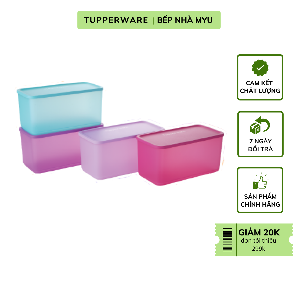 Bộ Hộp Tupperware Bảo Quản Thực Phẩm Funtastic Four (4 Hộp)