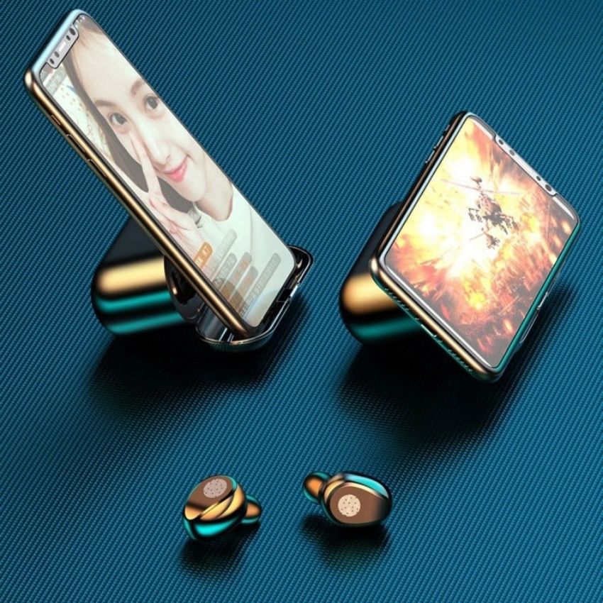Tai nghe Bluetooth F9 Bản MỚI HAFA Bluetooth Sạc dự phòng 2000 mAh cảm ứng Chống thấm nước