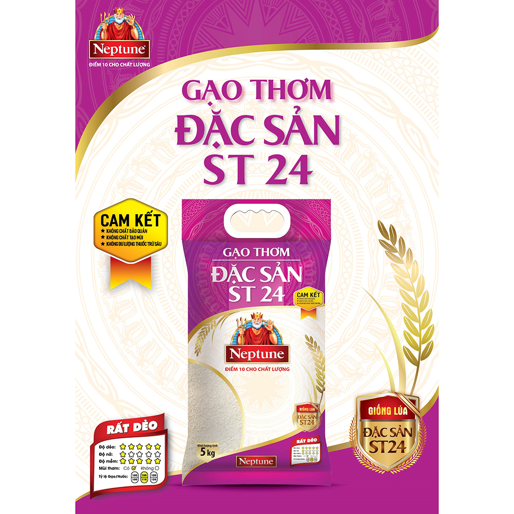 [5KG] Gạo Thơm Đặc Sản Neptune ST24