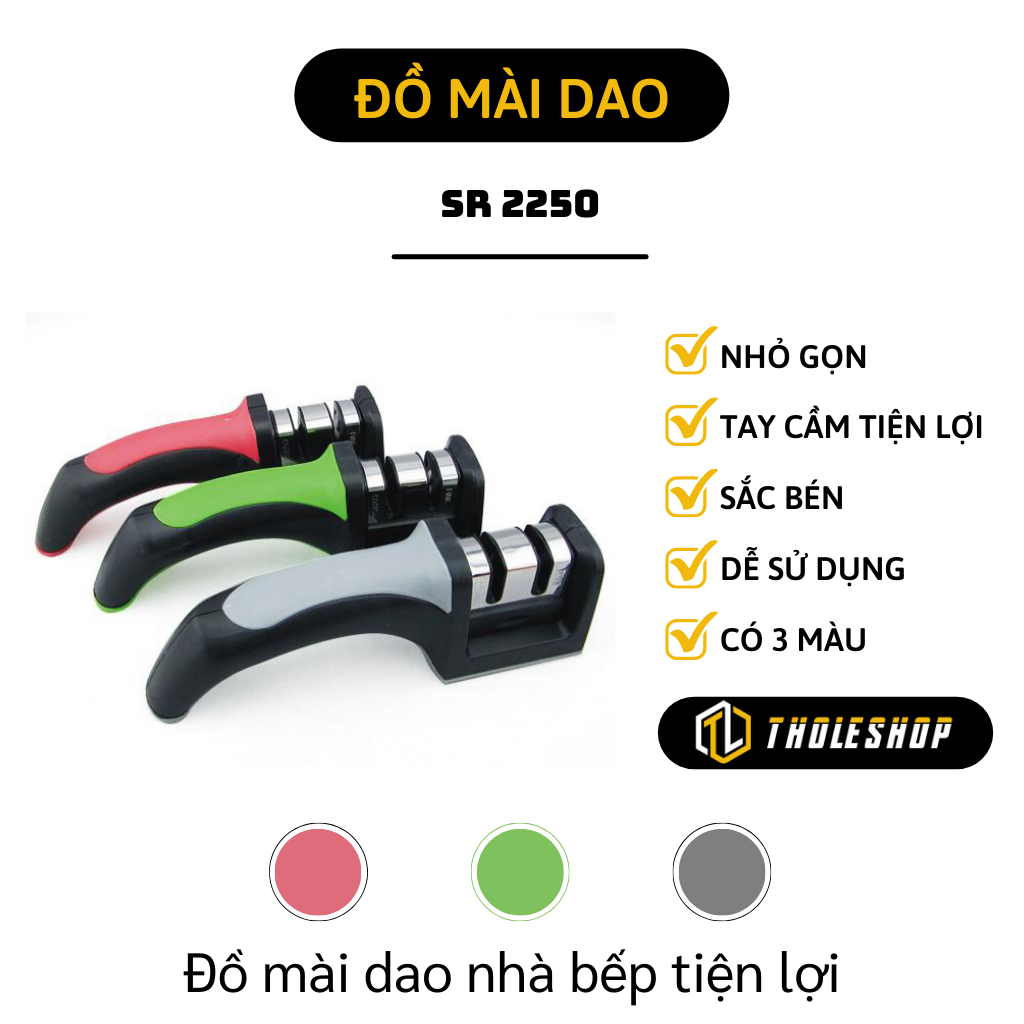 Dụng cụ mài dao - Đá mài dao kéo đa năng SR 2250 - Dụng cụ mài dao 3 khe bằng thép siêu bền, không gỉ