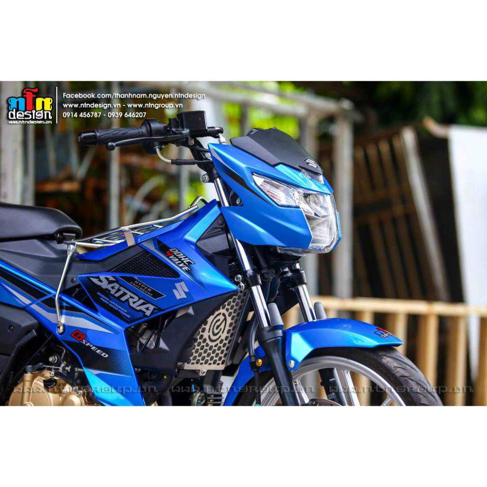 Tem Rời Dán Xe Satria FI Mẫu Xanh