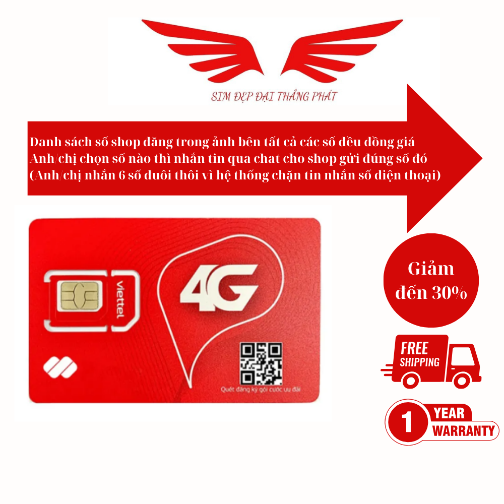 Sim Viettel giá rẻ sim dễ nhớ, sim năm sinh, sim đầu cổ 098, 097, 096 sim trả trước chưa đăng ký chưa kích hoạt