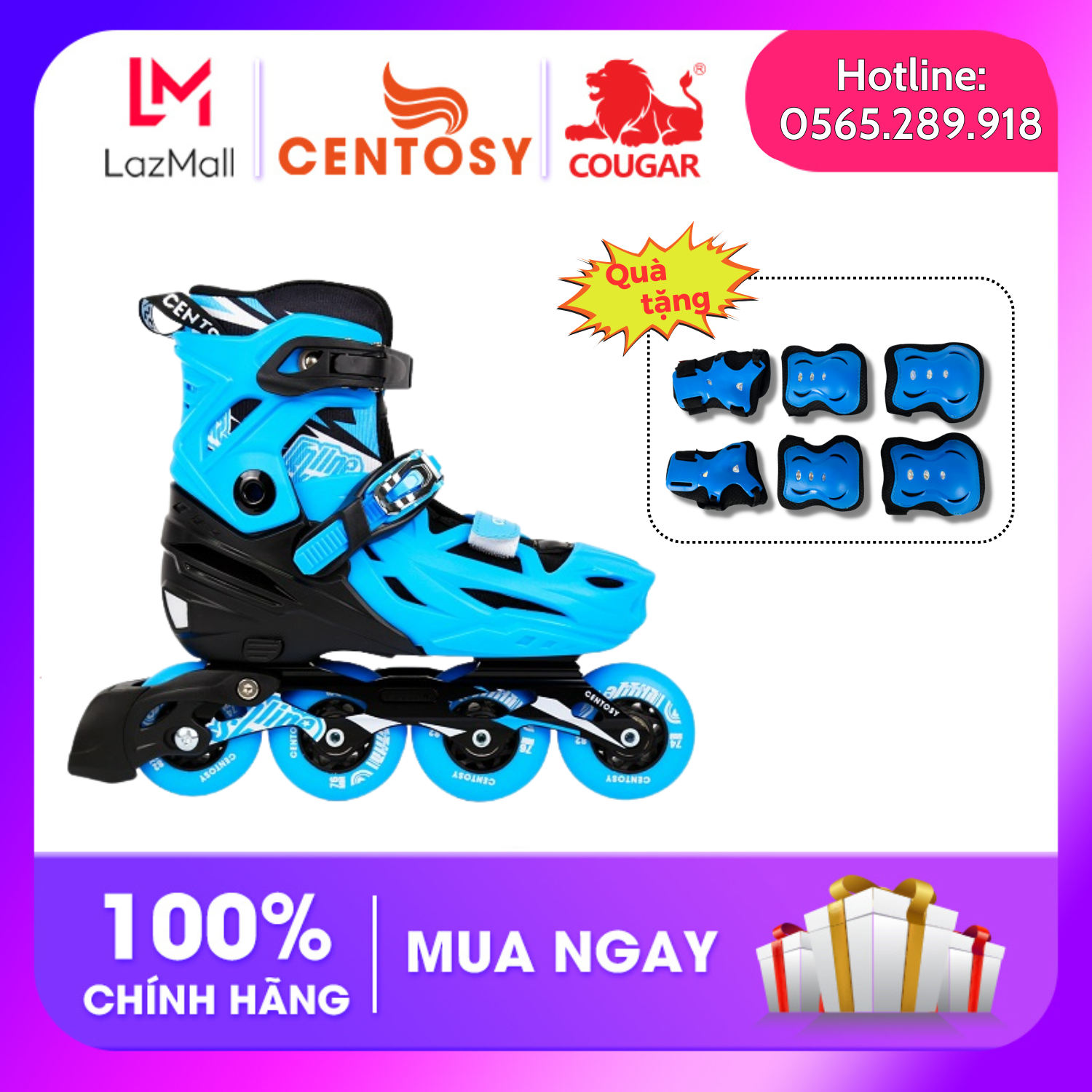 Centosy lion kids Patin shoes-authentic 3 year warranty-come with shoes bag or protector genuine
