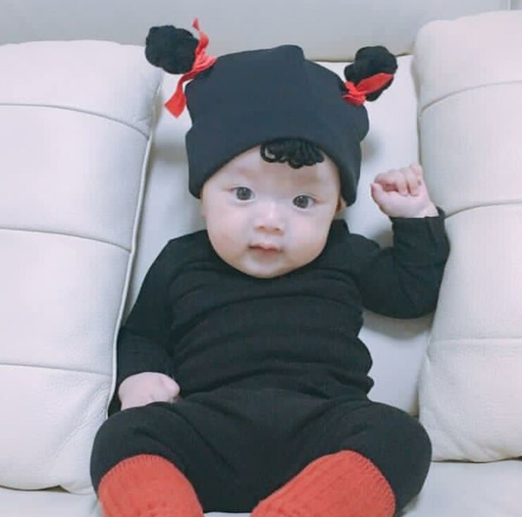 Mũ cotton tóc giả cho bé (0-2y)