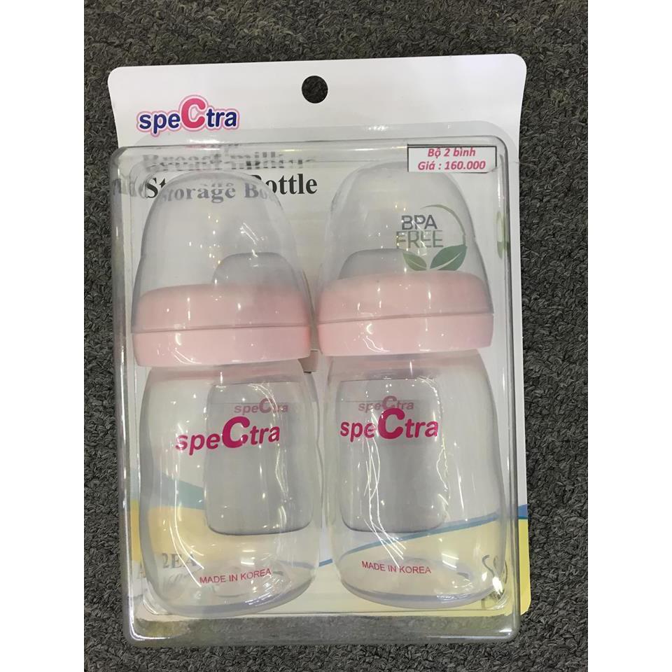 [HCM]Bộ 2 bình trữ sữa Spectra Hàn Quốc 160ml