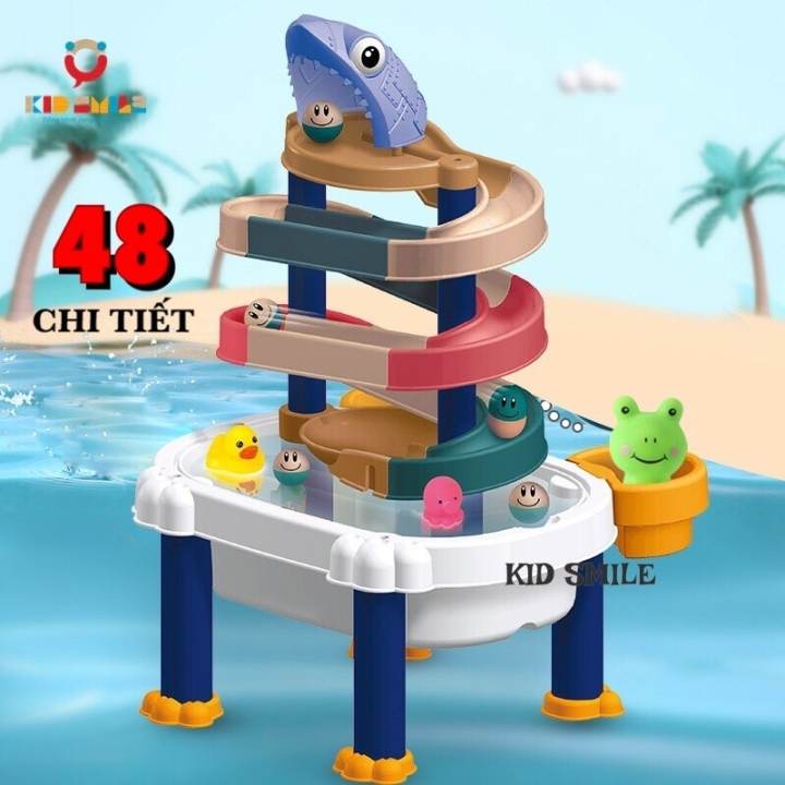 Đồ chơi mùa hè trẻ em, bộ thả bóng trên đường ray 48 chi tiết kèm bể nước và các con vật ngộ nghĩnh,chất liệu nhựa ABS cao cấp cho trẻ từ 2 tuổi… – No Brand – top1shop