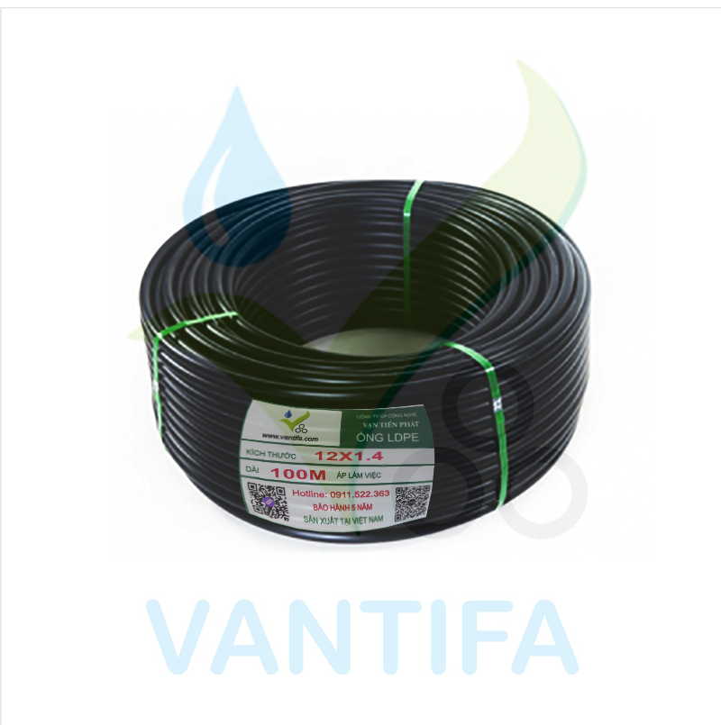 Ống LDPE 12mm 12x1.4 PN 8Bar VANTIFA tưới phun sương, khí nén