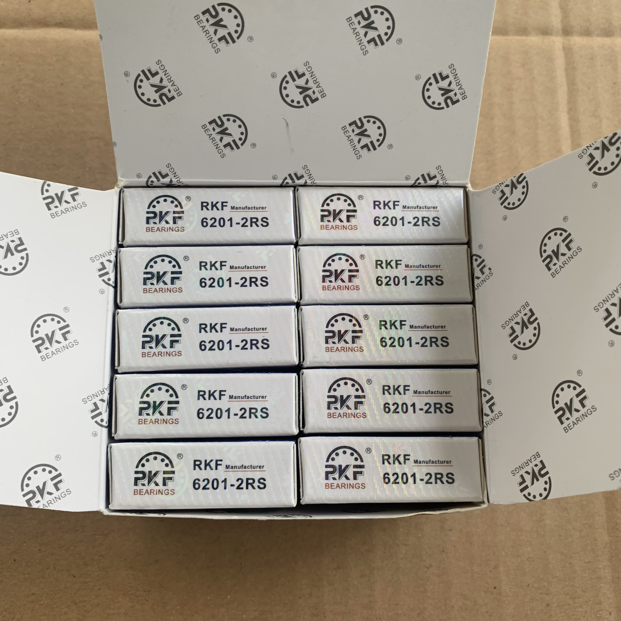 Hộp 10 cái Bạc đạn 6201 2RS (RKF) Chất lượng, bền, đẹp