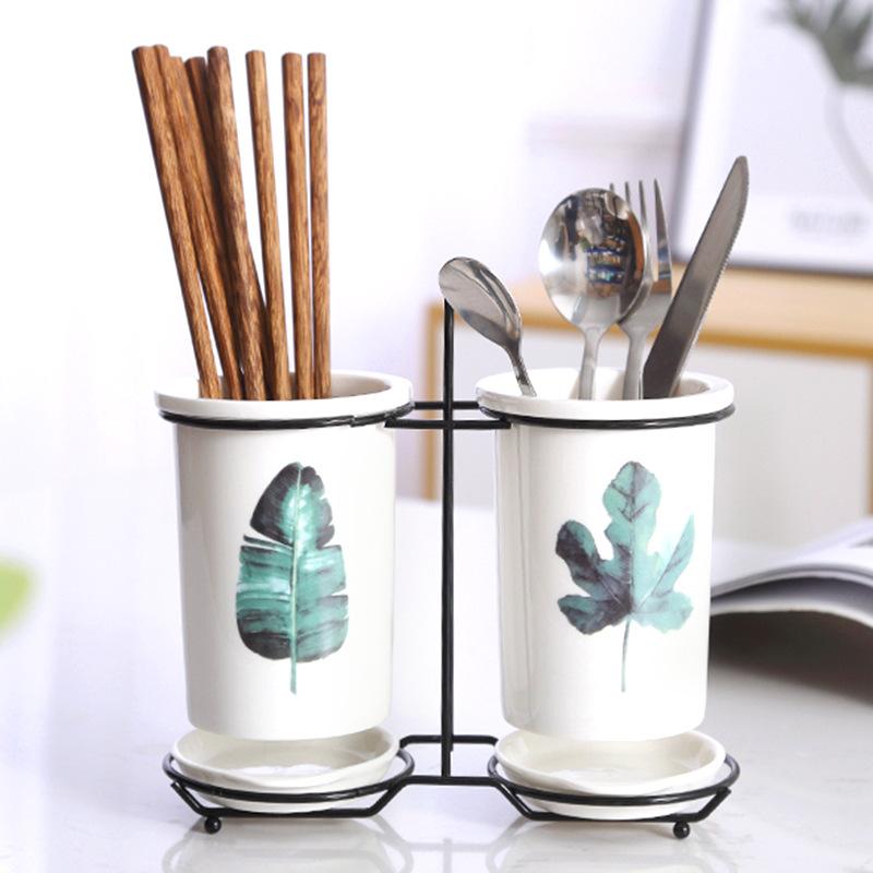 Bộ ống đũa sứ hình lá