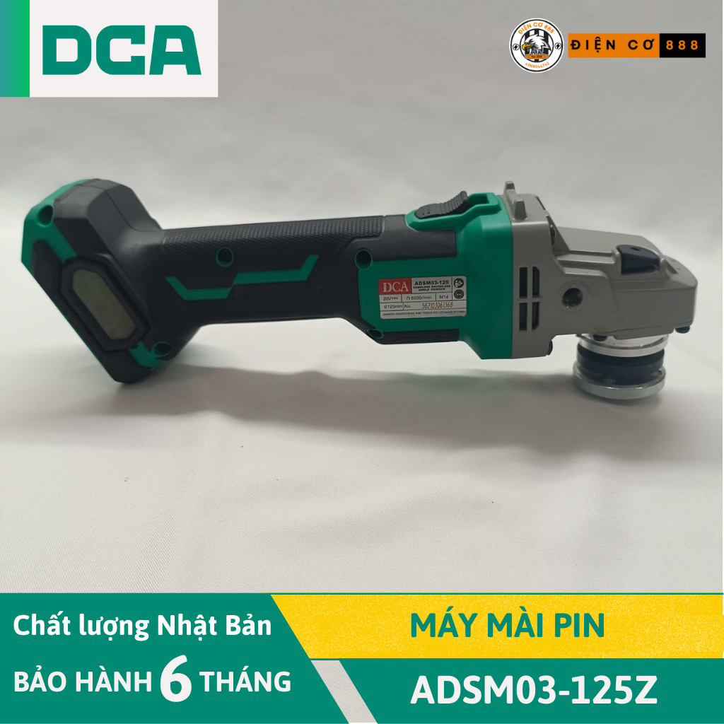 Máy mài pin DCA ADSM03-125EM 20V (2xPin 20V/4Ah, 1xSạc 20V/4Ah)