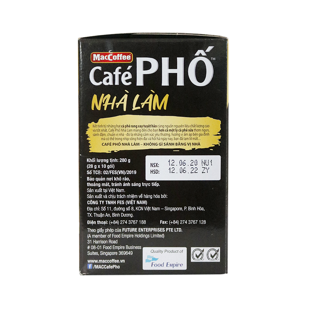 Cà phê Phố Nhà làm - MacCoffee (hộp 10 gói x 28g)