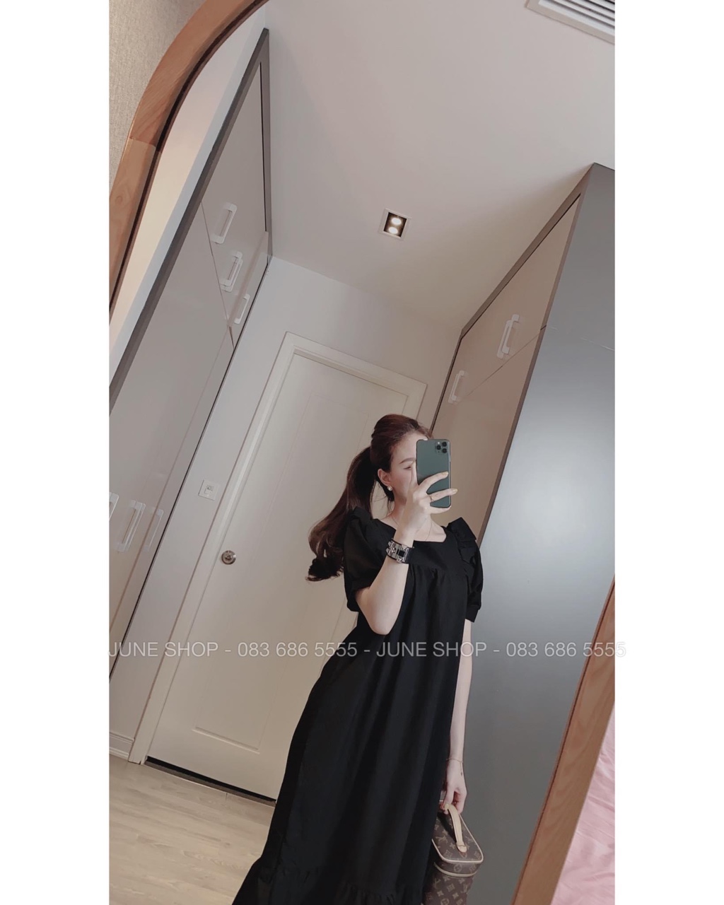 [FREESHIPMAX] Đầm bầu công sở/đồ bầu công sở pha kẻ mẫu thiết kế mới