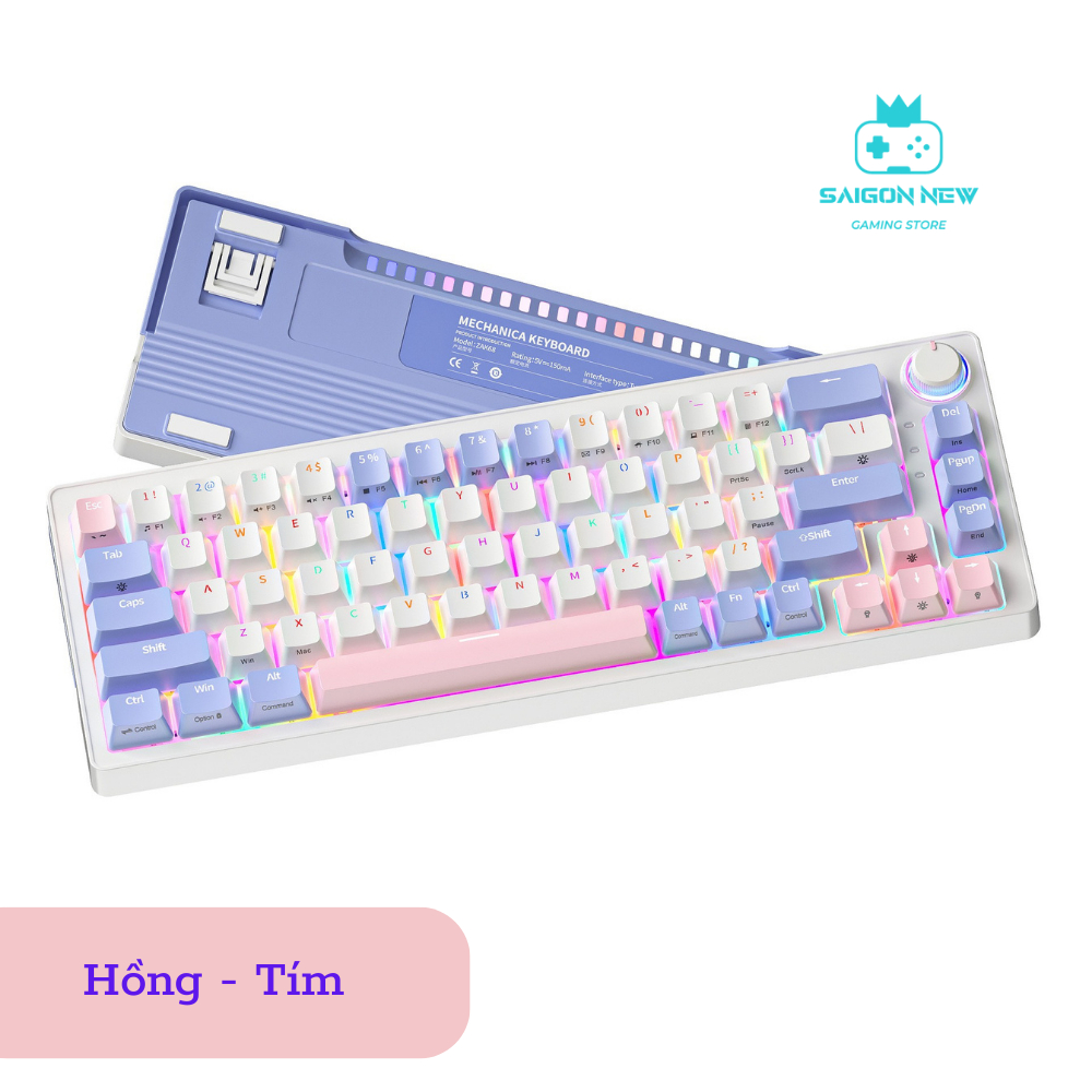 Bàn phím cơ hotswap zifriend za68 - led rgb - hotswap 5 pin - trục cơ tuyến tính