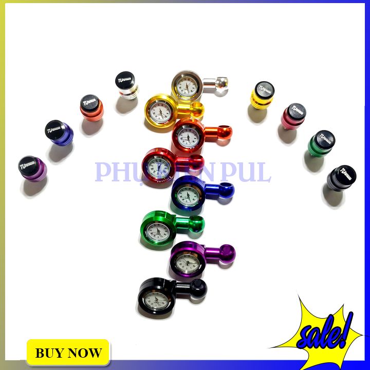 Đồng hồ gắn chân gương xe máy chống nước