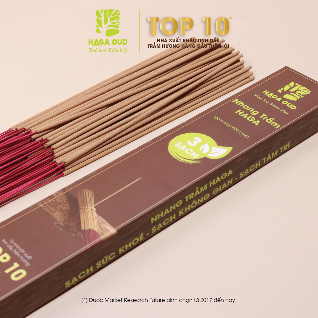 Nhang Trầm HAGA 40cm 3 sạch 100 cây