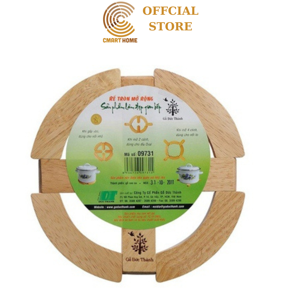 Miếng lót nồi cách nhiệt bằng gỗ, rế lót nồi tiện gọn có thể mở rộng cho nồi to hơn - gỗ đức thành 09731
