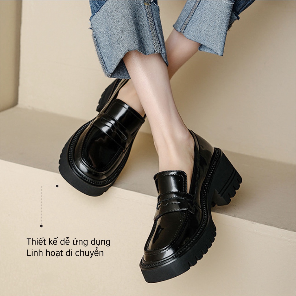 Giày Loafer da thật Virgo màu đen