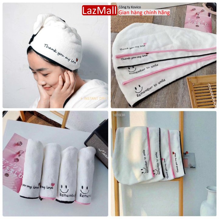 Khăn quấn ủ tóc, khăn quấn lau khô tóc nhanh mềm mịn,siêu thấm hút, lau khô siêu tốc